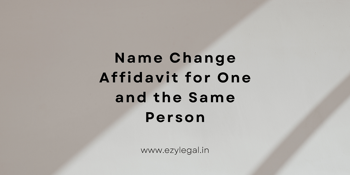 Affidavit for One and Same Person 2